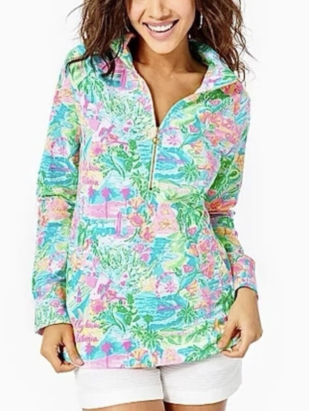 Lilly Pulitzer Skipper Golf Popover XL Womens Lilly Loves California UPF 50+